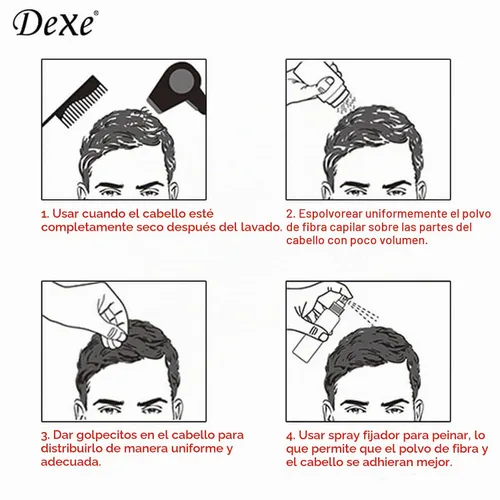 Vista 3 de Dexe Fibras de construcción capilar 0.78 oz, marrón claro