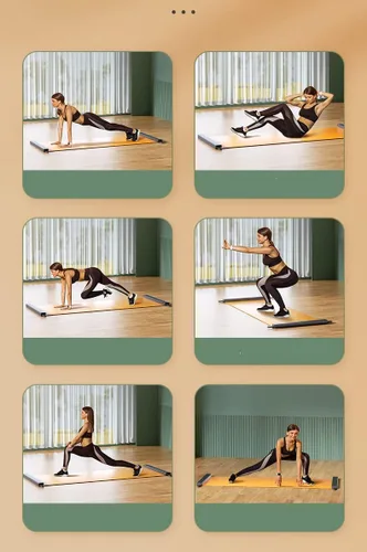 Vista 7 de Tabla deslizante, con topes finales, botines deslizantes, bolsa de transporte de malla y guía de ejercicios para entrenamiento de equilibrio de bajo