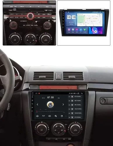 Vista 2 de MekedeTech Android 12 Sistema de radio de coche estéreo para Mazda 3 2004-2009,9 pulgadas doble DIN pantalla táctil soporte inalámbrico