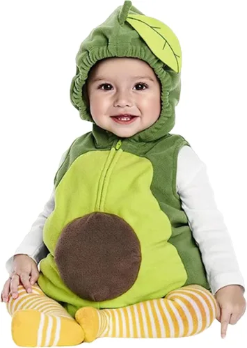 Vista 2 de Winioder Disfraz de Halloween para bebé, bebé, niño, niña, disfraz de fruta de animales, con capucha, 2 piezas, ropa de otoño
