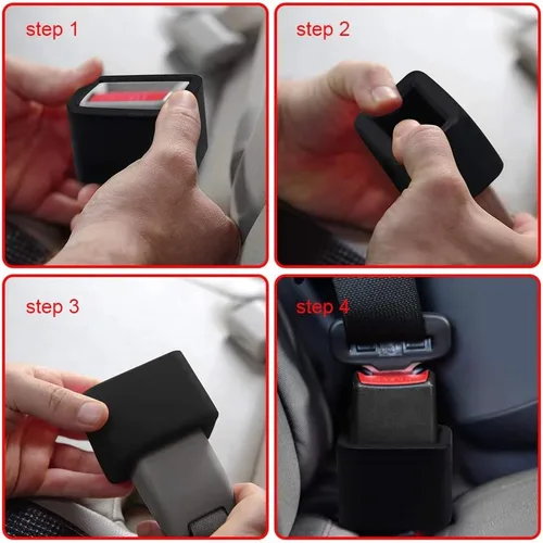 Vista 3 de Sandhill Tools Soporte de hebilla para cinturón de seguridad de automóvil, hebilla de silicona flexible, hebilla de refuerzo que levanta el cinturón