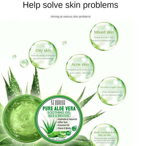 Vista 5 de Hidratante corporal y facial con infusión de aloe, crema hidratante natural con aloe vera, cuidado de la piel para piel seca, antiarrugas