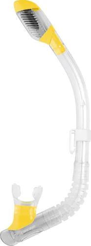 Vista 2 de Cressi Snorkel para jóvenes con tapa seca Protector contra salpicaduras y válvula de cierre en la parte superior, boquilla de silicona, protector
