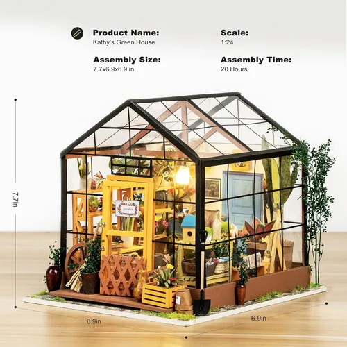Vista 8 de Rolife Kits de invernadero de casa de muñecas en miniatura de bricolaje y kits de rincón de libro Sakura DIY