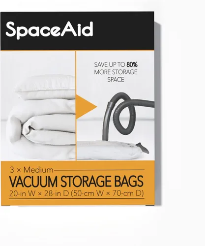 Vista 8 de Bolsas de almacenamiento al vacío SpaceAid, bolsas compresoras selladoras de ahorro de espacio para edredones, cobijas, almohadas, ropa de cama