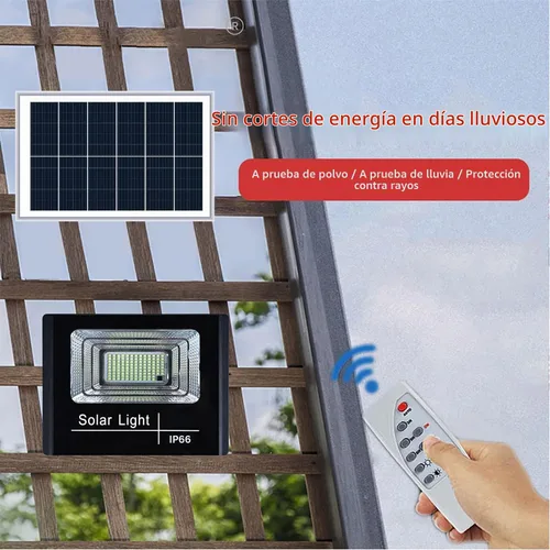 Vista 3 de UT - Luces solares para exteriores, 56 luces LED de seguridad solar con control remoto, sensor automático del atardecer al amanecer IP66