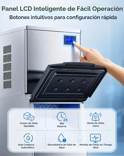 Vista 5 de Mojgar Máquina comercial del fabricante de hielo de 700LBS/24H con el Plateado