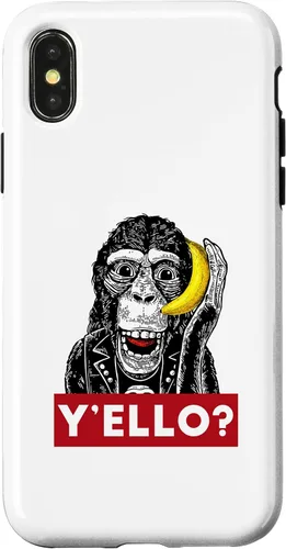 Vista 5 de Funda para iPhone 11 Pro Max Y'ello Monkey Calling Funny Supreme Print Case
