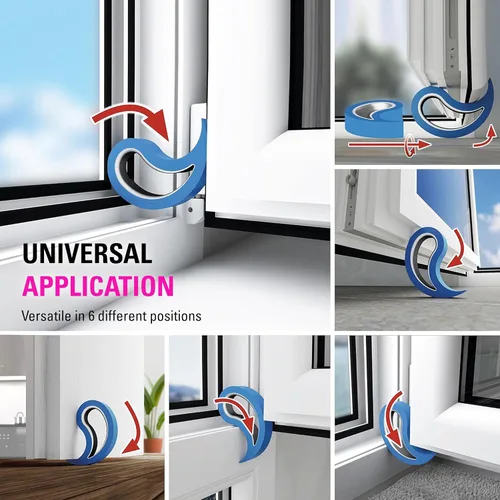 Vista 6 de Stoppy - Tope para puertas y ventanas, cuña multifuncional, gancho conveniente para puertas, abrazadera para ventanas, mantenga puertas y ventanas