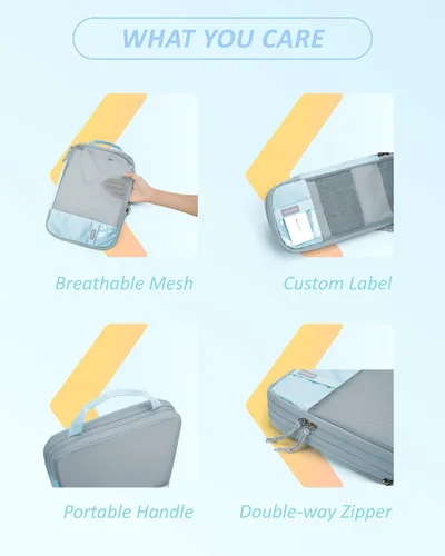 Vista 4 de Compression Packing Cubes for Suitcases, BAGSMART 6 Set4 Set2 Set Travel Organizer Cubes for Travel Essentials, Expandable Luggage Suitcase