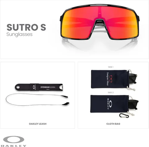 Vista 91 de Oakley Sutro OO9406 / OO9462 - Lentes de sol para hombre, kit de correa de accesorios, bolsa de microfibra