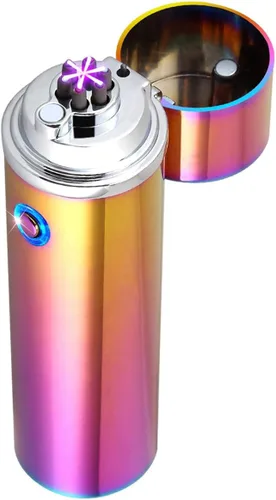 Vista 5 de Encendedor eléctrico de triple arco USB - Encendedor recargable sin llama a prueba de viento - Multicolor