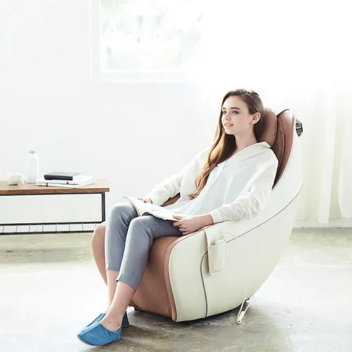 Vista 9 de Synca Wellness CirC - Silla de masaje de alta calidad, calentada, ergonómica, de cuerpo completo, tejido profundo, Shiatsu y control remoto Beige