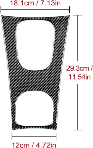 Vista 2 de Fibra de carbono, para accesorios Benz, caja de cambios de consola central, cubierta de panel compatible con Mercedes Benz Clase C W203 2005 2006