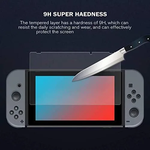 Vista 6 de SEVENTHGO Paquete de 2 protectores de pantalla de vidrio para Nintendo Switch, protectores de pantalla de vidrio templado para Switch, protector