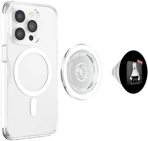 Vista 4 de Dogo Argentino mug shot guilty dog PopSockets MagSafe PopGrip for iPhone