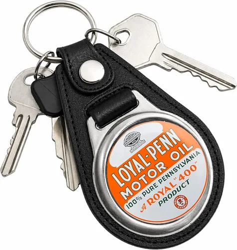 Vista 15 de Brotherhood Round Key Chain for Vintage Motor Oil, Petroleum, and