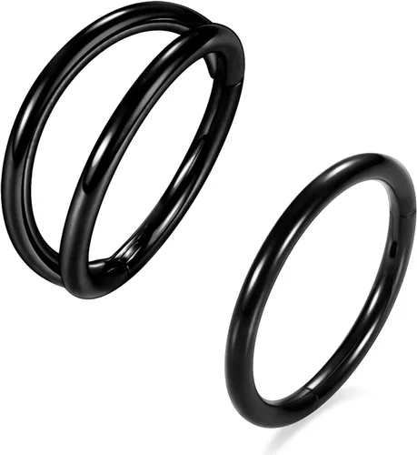 Vista 20 de GAGABODY 2 piercings para la nariz, calibre 20G, 18G, 16G, 14G, 12G, 10G, 8G, acero quirúrgico, tabique, cartílago, hélice, trago, concha, daith