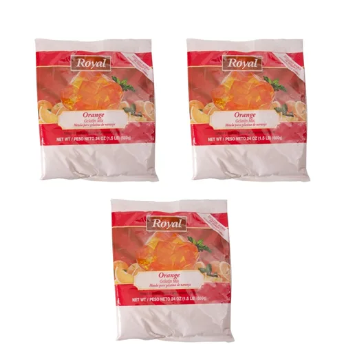 Vista 4 de Royal Gelatin Mix Combo Pack, agente espesante, mezcla de postre (1 cada uno, naranja/lima/fresa)