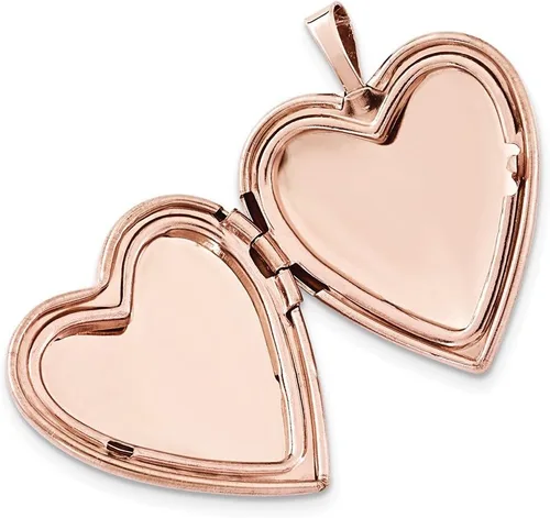 Vista 2 de Colgante de plata de ley con diseño de corazón en espiral pulido, 0.787in, acabado rosa