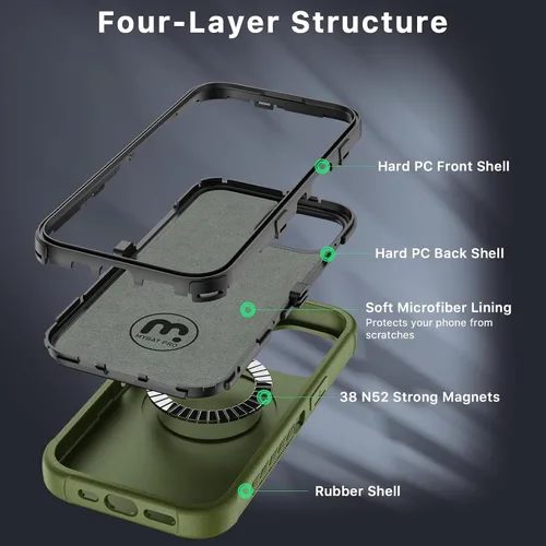 Vista 10 de MYBAT PRO Maverick Series - Funda para iPhone 15 Plus, protección militar resistente contra caídas, compatible con MagSafe, protector de pantalla