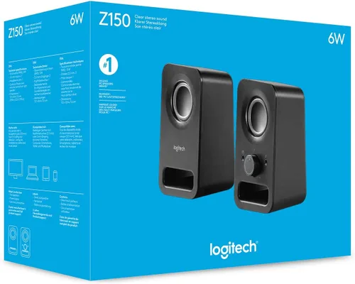 Vista 5 de Logitec Multimedia bocinas Z150 con sonido estéreo para múltiples dispositivos, color negro, Negro