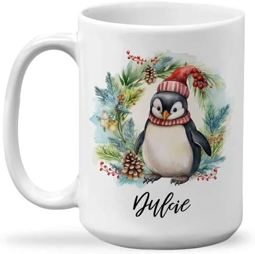 Vista 14 de Taza de regalo de invierno personalizada, taza de café con nombre personalizado con diseño de oso polar, taza de oso polar personalizada, regalo