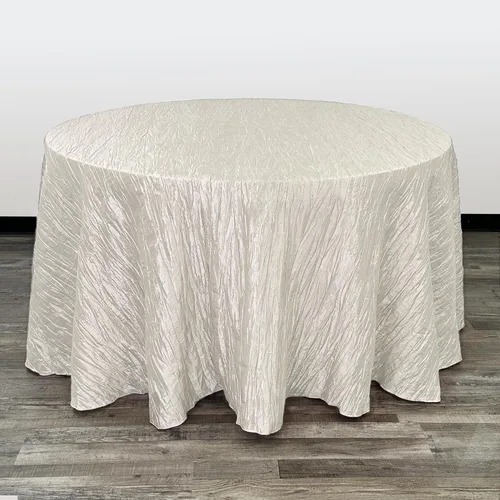 Vista 8 de YOUR CHAIR COVERS - Mantel redondo de 90 pulgadas con arrugas color rubor de tafetán – Elegante mantel brillante para bodas, fiestas y eventos