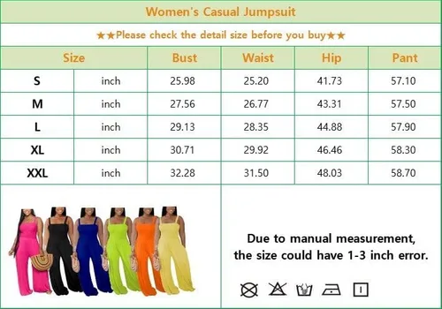 Vista 5 de Hostoyo Jumpsuits for Women Casual Loose Wide Leg Long Pants Jumpsuit Romper