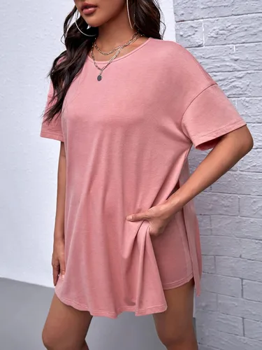 Vista 5 de OYOANGLE Conjunto de camiseta y pantalones cortos de maternidad de 2 piezas para mujer