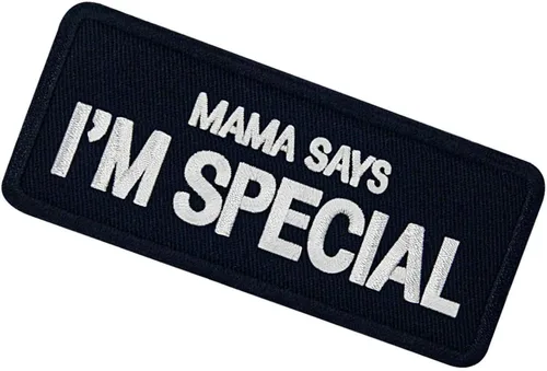 Vista 4 de EmbTao Parche bordado con emblema de moral táctico de Mama Says I'm Special