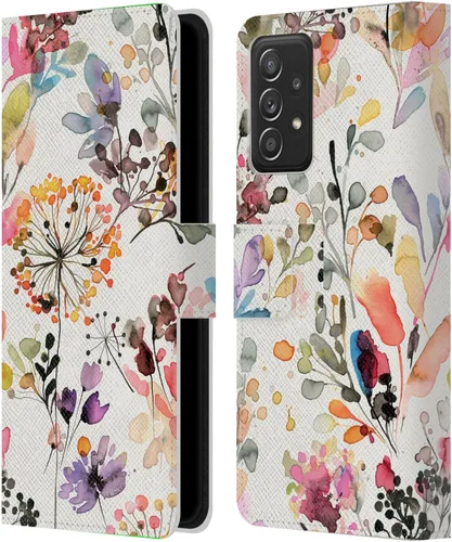 Vista 291 de Head Case Designs Officially Licensed Ninola Beige Wild Grasses Leather Wallet Case Compatible with Samsung Galaxy A07 4G