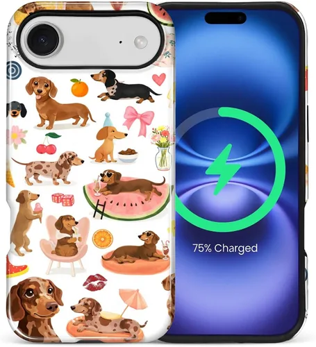 Vista 8 de Funda Compatible con iPhone 13/14 [Compatible con MagSafe] Protección de Doble Capa de Cáscara Dura Híbrida, Funda Magnética Protectora a Prueba