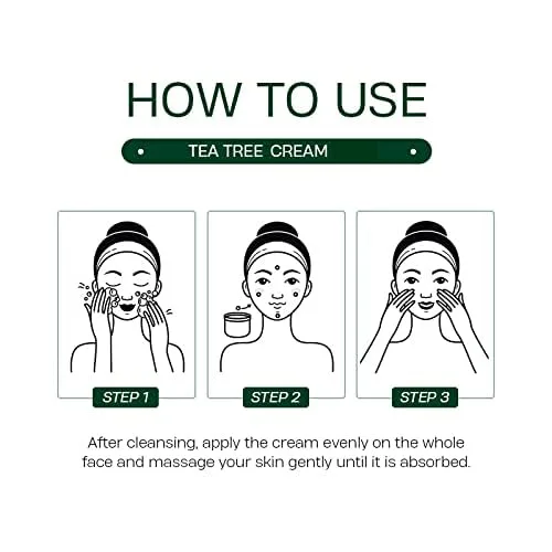 Vista 7 de AKARY Crema facial con aceite de árbol de té para piel grasa, hidratante facial extra calmante y nutritiva, no grasa, reparación suave para piel