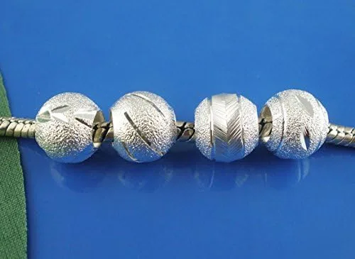 Vista 3 de Diez (10) Cuentas espaciadoras con brillo para pulseras de cadena tipo serpiente