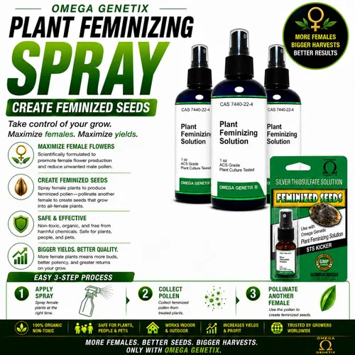 Vista 2 de Spray feminizante para plantas, paquete triple de 3 onzas con STS Kicker