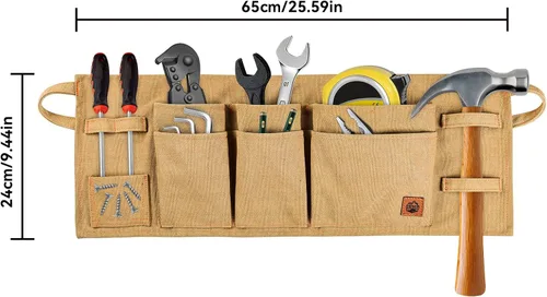 Vista 2 de MAKALU Canvas Waist Tool Apron/Waist Utility Apron/Carpenter Waist Apron