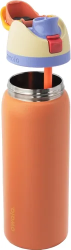 Vista 3 de Owala FreeSip - Botella de agua de acero inoxidable, merengue de limón, 32 onzas