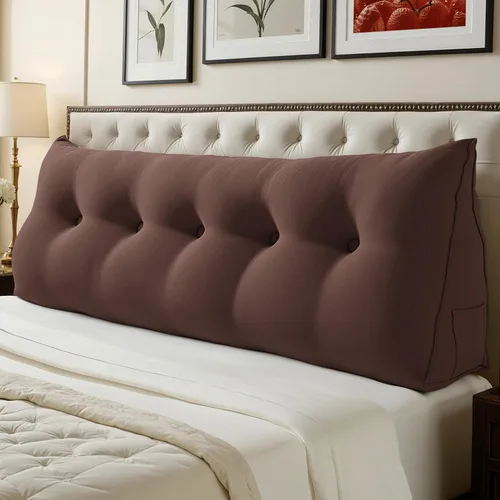 Vista 11 de WOWMAX Almohada ergonómica para cabecero para cama de tamaño matrimonial, almohadas tapizadas multifuncionales para cabecero, tableros portátiles