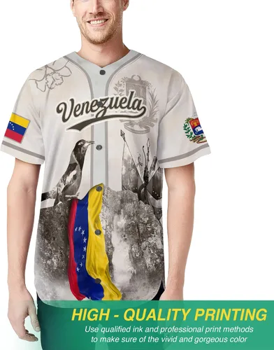 Vista 5 de CHIARA CONTI11 Camiseta de béisbol personalizada de Venezuela, camisetas de Venezuela para hombres, camiseta de Venezuela, camisa de Venezuela