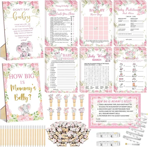 Vista 16 de Funnymoom Set de 426 piezas de juegos de baby shower de Halloween, 8 juegos, incluye bingo de baby shower, el precio correcto, adivina quién