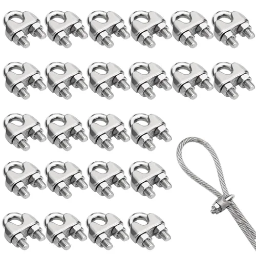 Vista 13 de Venforze Abrazadera de cuerda de alambre de 12PCS M3 1/8 "pulgadas, abrazaderas de cable de alambre de acero inoxidable 304 M3