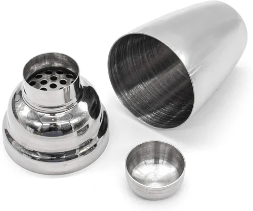 Vista 7 de AUEAR, Pequeña coctelera de acero inoxidable 8,4 onzas/8.5 fl oz Martini Shakers Bar Herramientas Plata