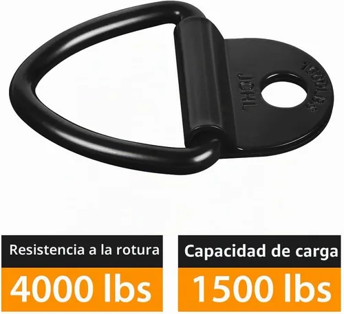 Vista 2 de Anclajes de amarre de carga, 10 piezas de anillo en V de acero de 2 pulgadas de diámetro, anclaje para remolque para carga en camiones, camionetas