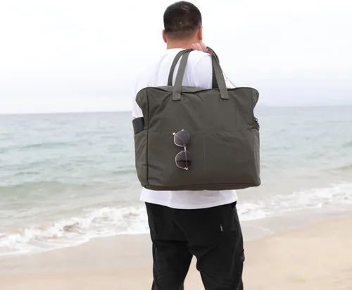 Vista 9 de Bolsa de playa y piscina para mujer, grande, bolsa de gimnasio con compartimento húmedo para viajes, impermeable