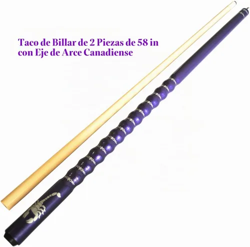 Vista 2 de Palo de billar de 58", kit de tacos de billar ergonómicos de madera dura de arce de 2 piezas de 13 mm, 19/20/21 onzas