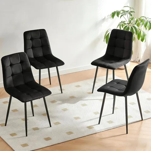 Vista 27 de Homedot Juego de mesa de comedor para 2, mesa de cocina de 3 piezas, juego de sillas de comedor redondas y negras para espacios pequeños, juego