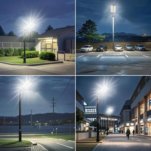 Vista 8 de Loyoele 9000W Luces solares de calle para exteriores 120000 lm, luz solar para estacionamiento comercial 7000 K, luces solares de inundación