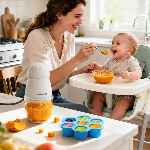 Vista 8 de Fabricante de Alimentos para Bebés, Juego Pequeño de Procesador de Alimentos para Bebés, Fruta, Verdura, Carne, Fabricante de Alimentos para Bebés