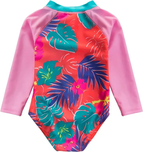 Vista 2 de Wishere Traje de baño de una sola pieza para niña Rash Guard traje de baño